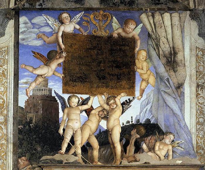 Inscription with Putti, Andrea Mantegna